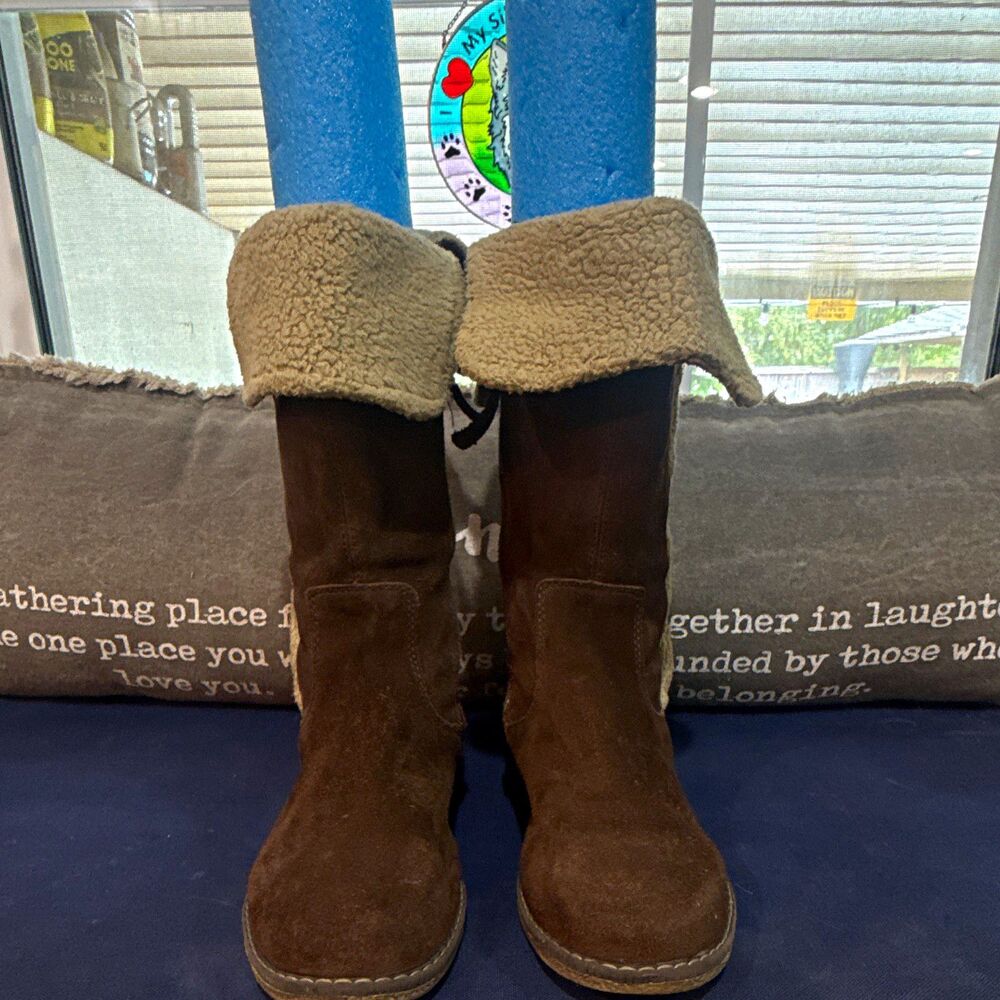 Timberland Women’s Suede Knee High Faux Fur Lined Winter Boots Brown/Beige